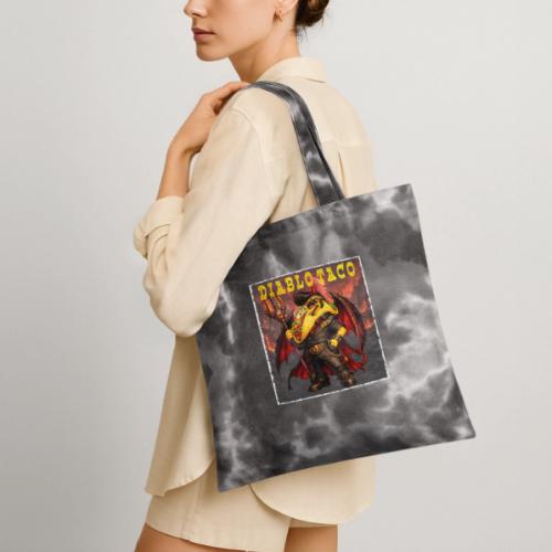 The Diablo Taco Spicy Demon Character - Tie Dye Tote Bag