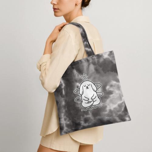 Cute Meditating Bunny Zen Yoga Animal - Tie Dye Tote Bag