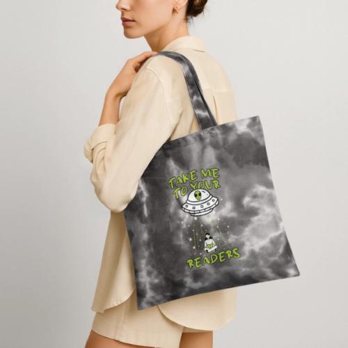 Take Me to Your Readers - Sci-Fi Book Lover - Tie Dye Tote Bag