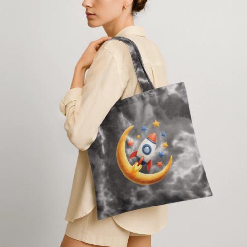 Rocket Among the Stars - Tie Dye Tote Bag