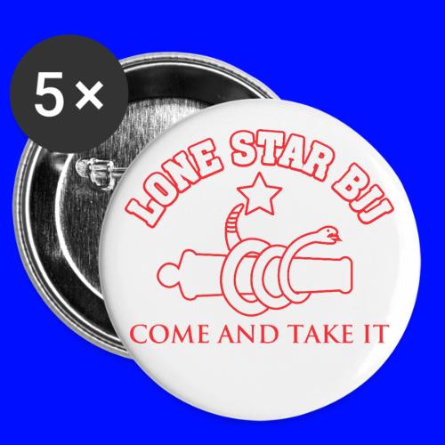 LONE STAR BRAZILIAN JIU-JITSU - Red and white -  Buttons 3 ( 5-pack)