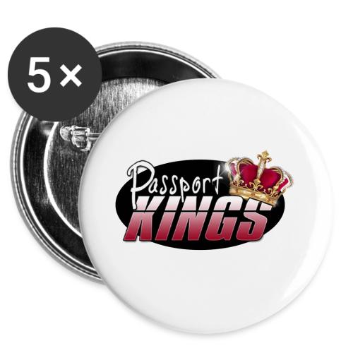 Passport Kings logo for dark shirts -  Buttons 3 ( 5-pack)