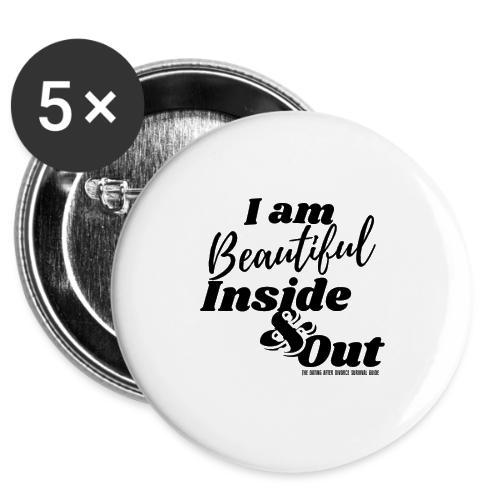 I am Beautiful - Inside and Out | Black Type -  Buttons 3 ( 5-pack)