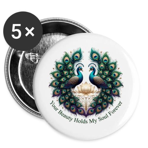 Your Beauty Holds My Soul Peacock Gifts T-Shirt -  Buttons 3 ( 5-pack)