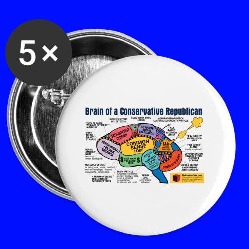Brain of a Conservative Republican -  Buttons 3 ( 5-pack)
