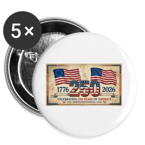 USA 250th Anniversary Flags Emblem -  Buttons 3 ( 5-pack)