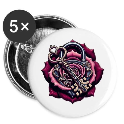 You Hold the Key to My Heart Rose Lock T-Shirt -  Buttons 3 ( 5-pack)