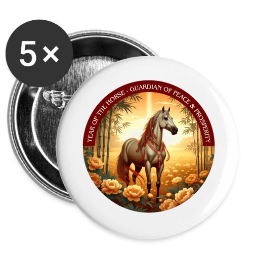 Year of the Horse Guardian T Shirt, Lunar New Year -  Buttons 3 ( 5-pack)