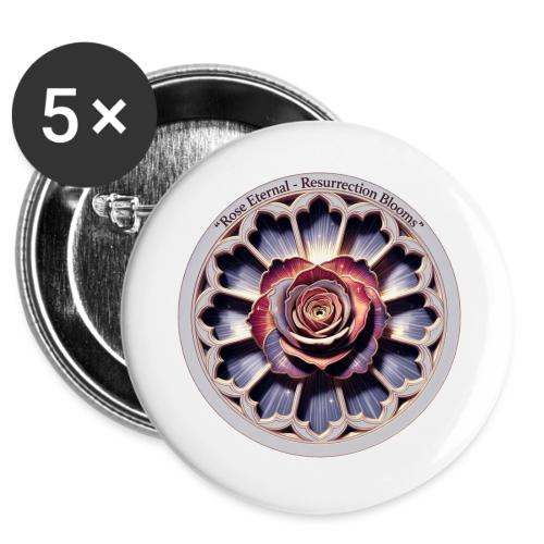 Easter Rose Resurrection T Shirt, Spring Gift -  Buttons 3 ( 5-pack)