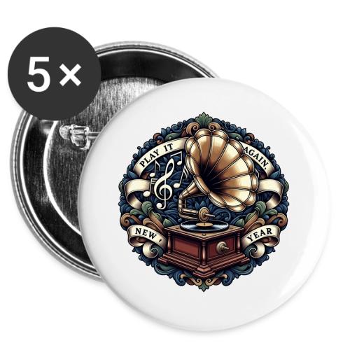 Ornate Phonograph T-Shirt -  Buttons 3 ( 5-pack)