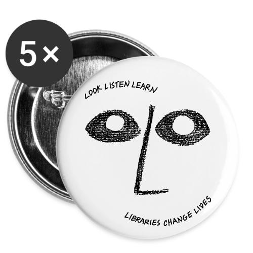 Vintage ALA: Libraries Change Lives Face -  Buttons 3 ( 5-pack)