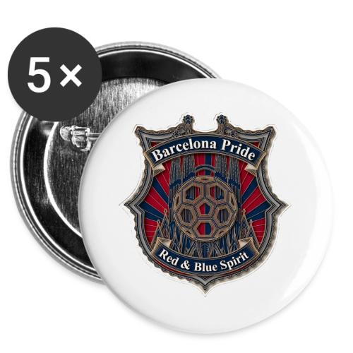 Barcelona Scarlet Pride T Shirt, Soccer City Gift -  Buttons 3 ( 5-pack)