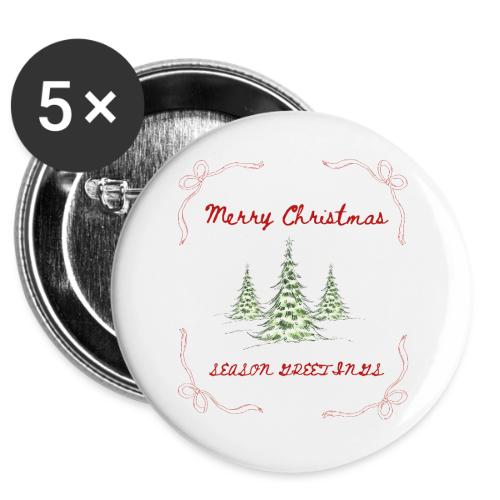 Beautiful Green Christmas Tree Graphic -  Buttons 3 ( 5-pack)