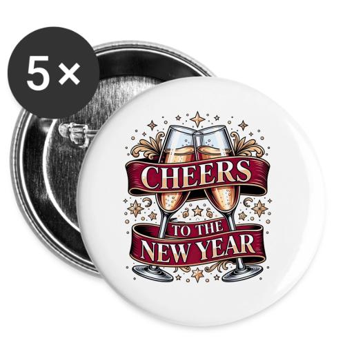 New Year's Champagne T-Shirt -  Buttons 3 ( 5-pack)