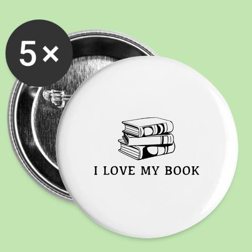 I love my book t-shirt -  Buttons 3 ( 5-pack)