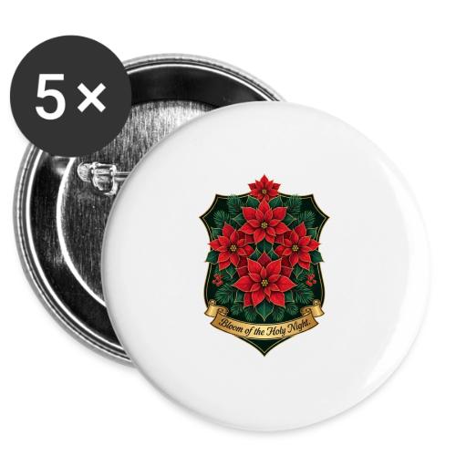 Poinsettia Crest T-Shirt -  Buttons 3 ( 5-pack)