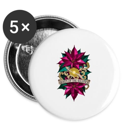 Queen of the Solstice Poinsettia T-Shirt -  Buttons 3 ( 5-pack)