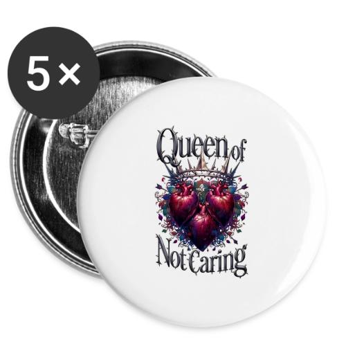 Queen of Not Caring T-Shirt -  Buttons 3 ( 5-pack)