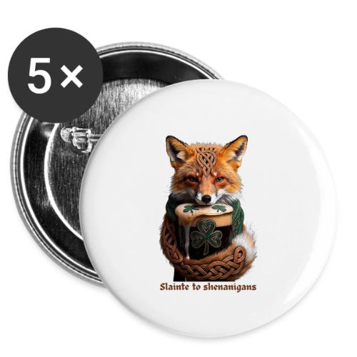 Sly Emerald Fox Toast T-Shirt -  Buttons 3 ( 5-pack)