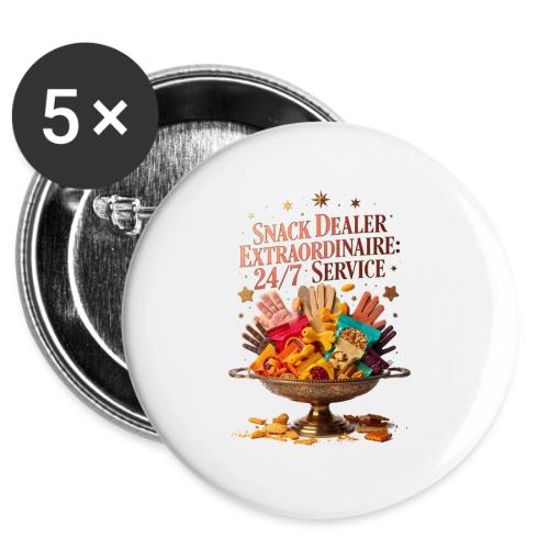 Snack Dealer Extraordinaire Tee, Mum Gift -  Buttons 3 ( 5-pack)