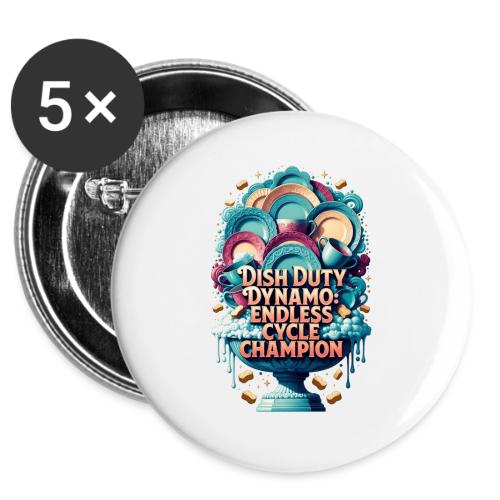 Dish Duty Dynamo T Shirt, Endless Cycle Champion -  Buttons 3 ( 5-pack)