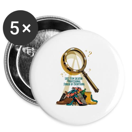 Lost Item Locator T Shirt, Professional Finder Mug -  Buttons 3 ( 5-pack)
