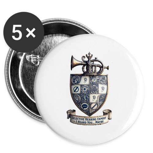 Selective Hearing Expert Crest T Shirt -  Buttons 3 ( 5-pack)