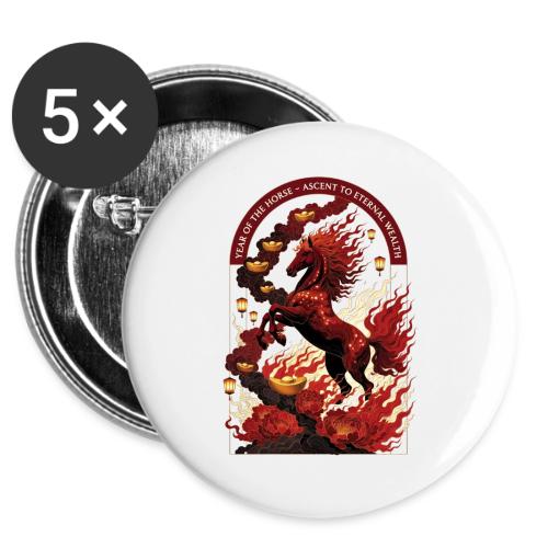 Year of the Horse Rise T Shirt,Lunar New Year Gift -  Buttons 3 ( 5-pack)