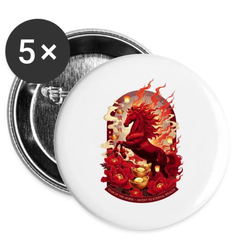 Year of the Horse Ascent T Shirt, Lunar New Year -  Buttons 3 ( 5-pack)