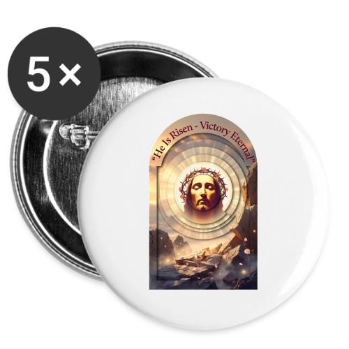 Easter He Is Risen Sacred Face T Shirt, wife Gift -  Buttons 3 ( 5-pack)