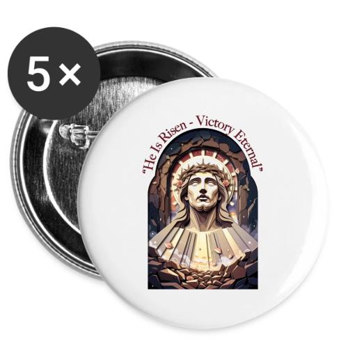 Easter He Is Risen Face of Christ T Shirt, Gift -  Buttons 3 ( 5-pack)