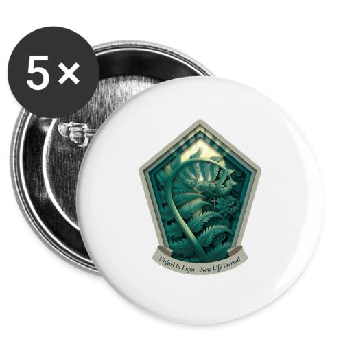 Easter Unfurl in Light Fern T Shirt, Spring Gift -  Buttons 3 ( 5-pack)