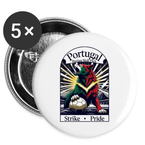 Portugal Iberian Wolf Soccer T Shirt, Pride Gift -  Buttons 3 ( 5-pack)