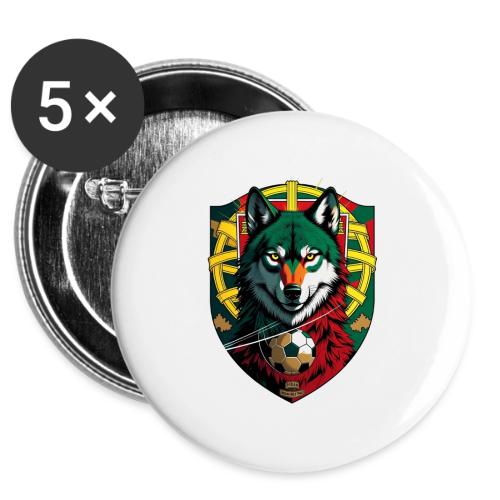 Portugal Iberian Wolf Soccer T Shirt,Football Gift -  Buttons 3 ( 5-pack)