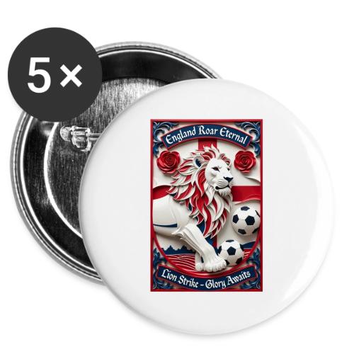 England Lion Soccer T Shirt, Football Pride Gift -  Buttons 3 ( 5-pack)