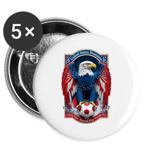 USA Eagle Emblem T Shirt, USA Soccer Pride Gift -  Buttons 3 ( 5-pack)