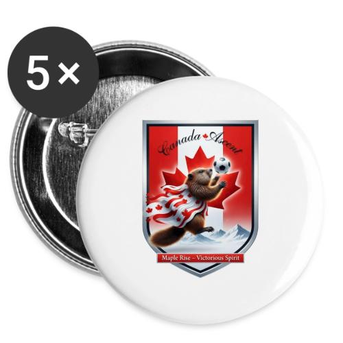 Canada Beaver Ascent T-Shirt, Canadian Pride Gift -  Buttons 3 ( 5-pack)