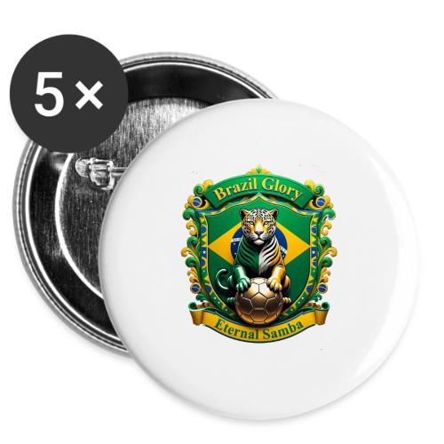Brazil Jaguar Glory Tee, Brazilian Pride Gift -  Buttons 3 ( 5-pack)