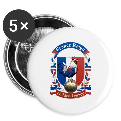 France Rooster Reign T-Shirt, Tricolore Pride Gift -  Buttons 3 ( 5-pack)
