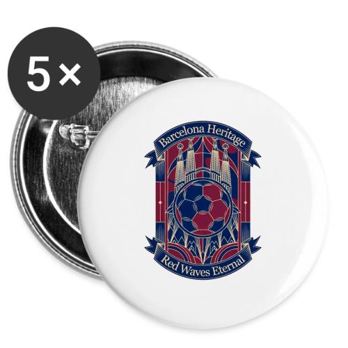 Barcelona Red Heritage T Shirt, Barsa fan Gift -  Buttons 3 ( 5-pack)