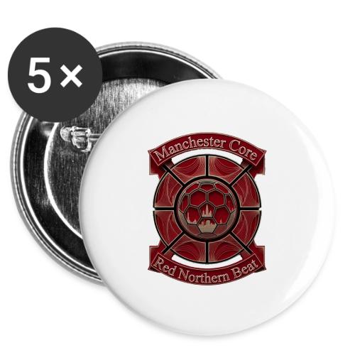 Manchester Is Red T Shirt, Soccer City Pride Gift -  Buttons 3 ( 5-pack)
