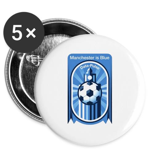 Manchester is Blue Soccer City T Shirt, Apparel -  Buttons 3 ( 5-pack)