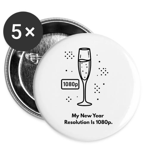 My New Year Resolution Is 1080p T-Shirt -  Buttons 3 ( 5-pack)