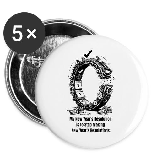 The Resolution Loop - Sarcastic New Year's T-Shirt -  Buttons 3 ( 5-pack)