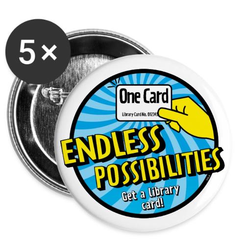 One Card, Endless Possibilities-Get a Library Card -  Buttons 3 ( 5-pack)