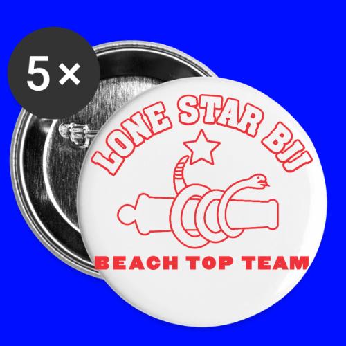 Beach Top Team - Lone Star BJJ - Red and White -  Buttons 3 ( 5-pack)
