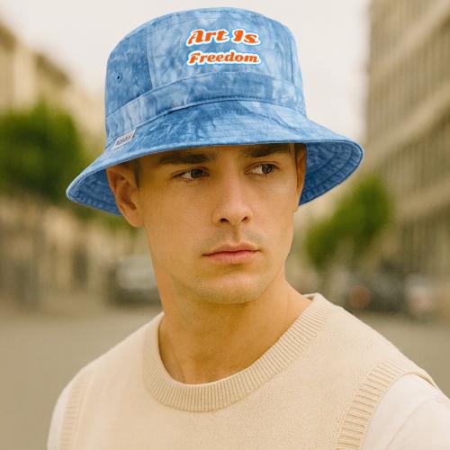 Art Is Freedom — Creative Expression Script - Tie Dye Bucket Hat