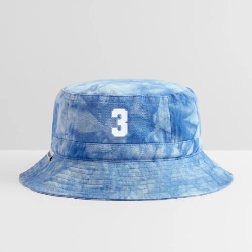White Number 3 – Varsity Font - Tie Dye Bucket Hat