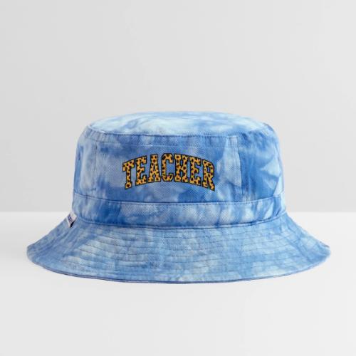 Leopard Print Teacher Typography - Tie Dye Bucket Hat