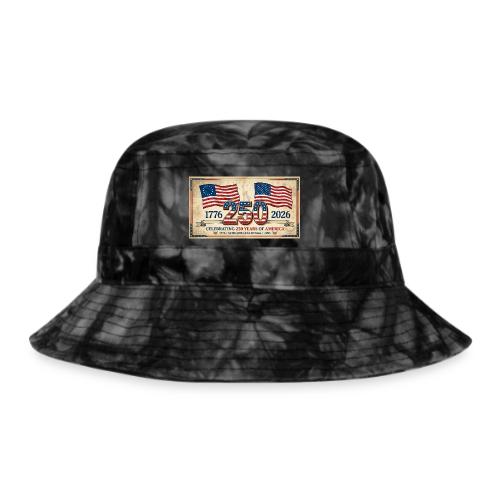USA 250th Anniversary Flags Emblem - Tie Dye Bucket Hat